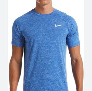 NWT Nike Swim Dri Fit UPF 40+ short sleeve tee Heather Blue Size Small